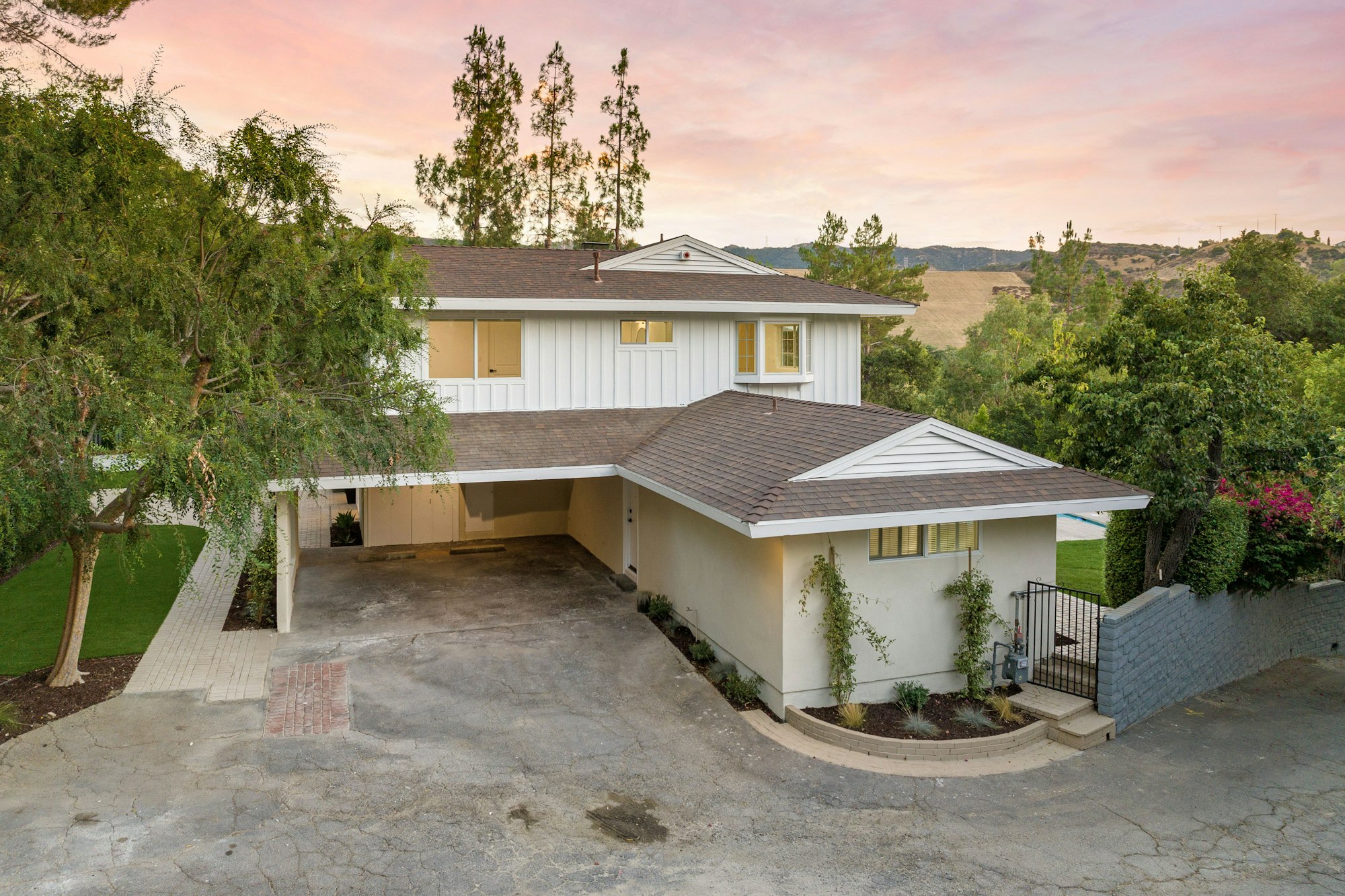 Aerial view of a remodeled house in Los Angeles